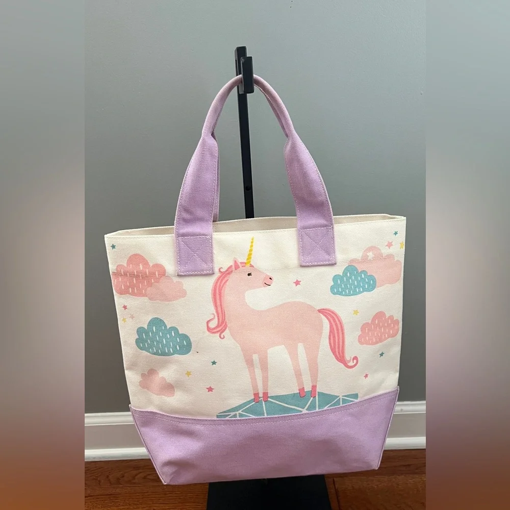 Pottery Barn Kids Lavender Unicorn Clouds Tote